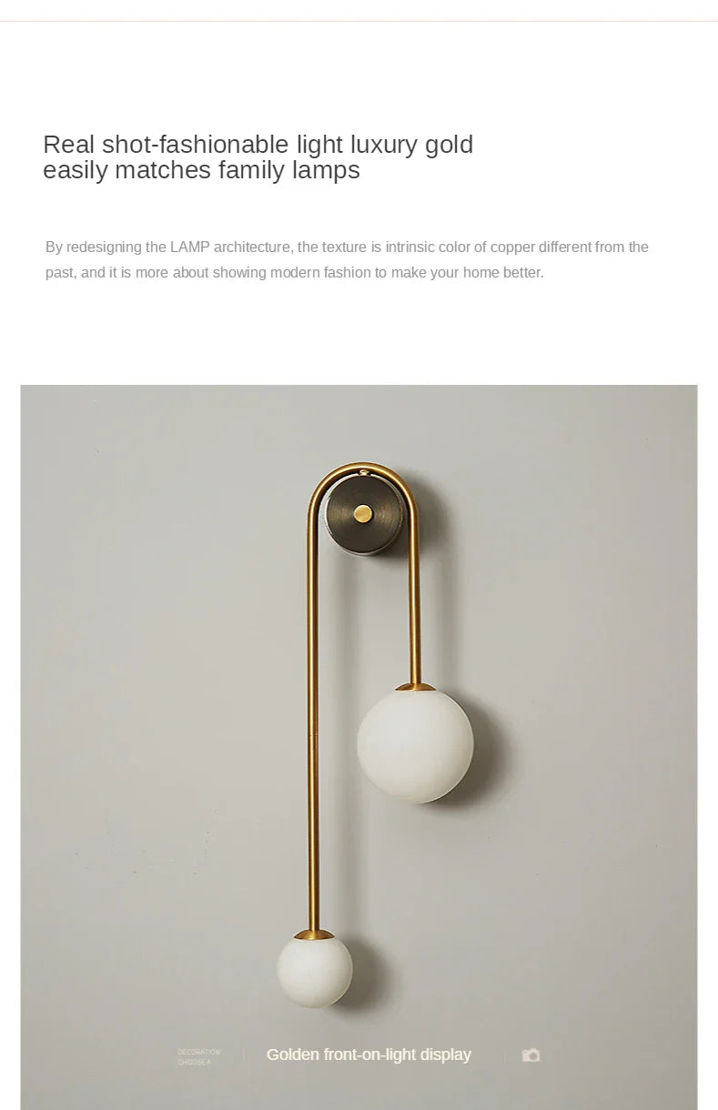 The Warm Detail — Gold Glass Ball Wall Sconce