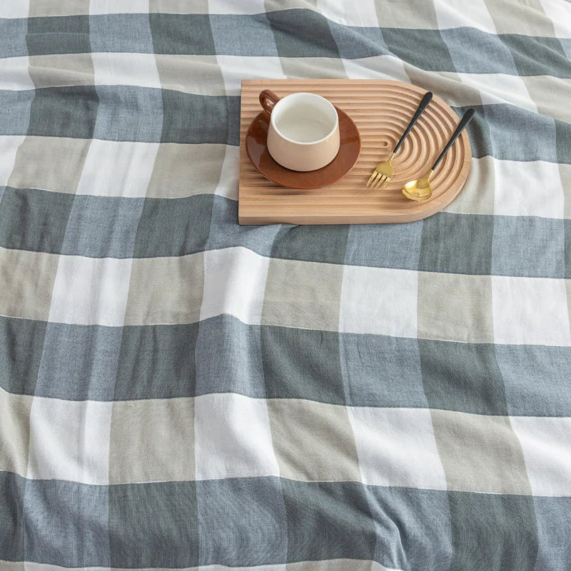 Cotton Gauze Summer Quilt — Plaid