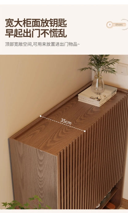 Vintage Luxury Wood Shoe Rack — Space-Saving Entryway Storage