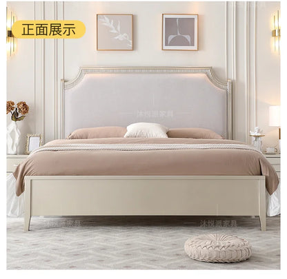 European Minimalist Waterproof Bed Frame with Headboard