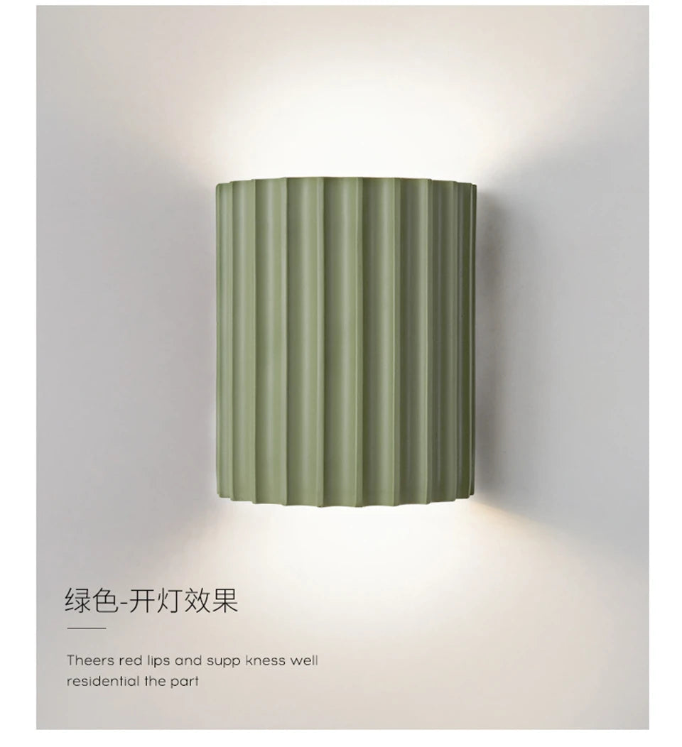 Nordic Macaroon Resin LED Wall Lamp — Sculptural Bedside Glow