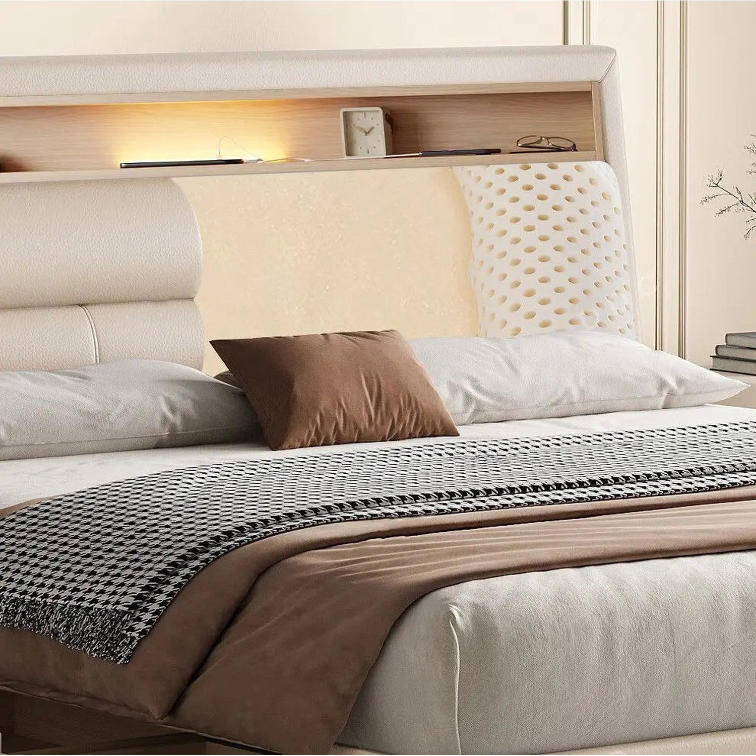 The Storage Bed — Luxury Multifunctional Bed Frame with Storage Headboard