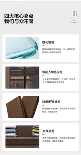 Glass light luxury corner cloakroom wardrobe Double clothes closet cabinets and wardrobes Cabinet dressing clothe home furniture Jonine&