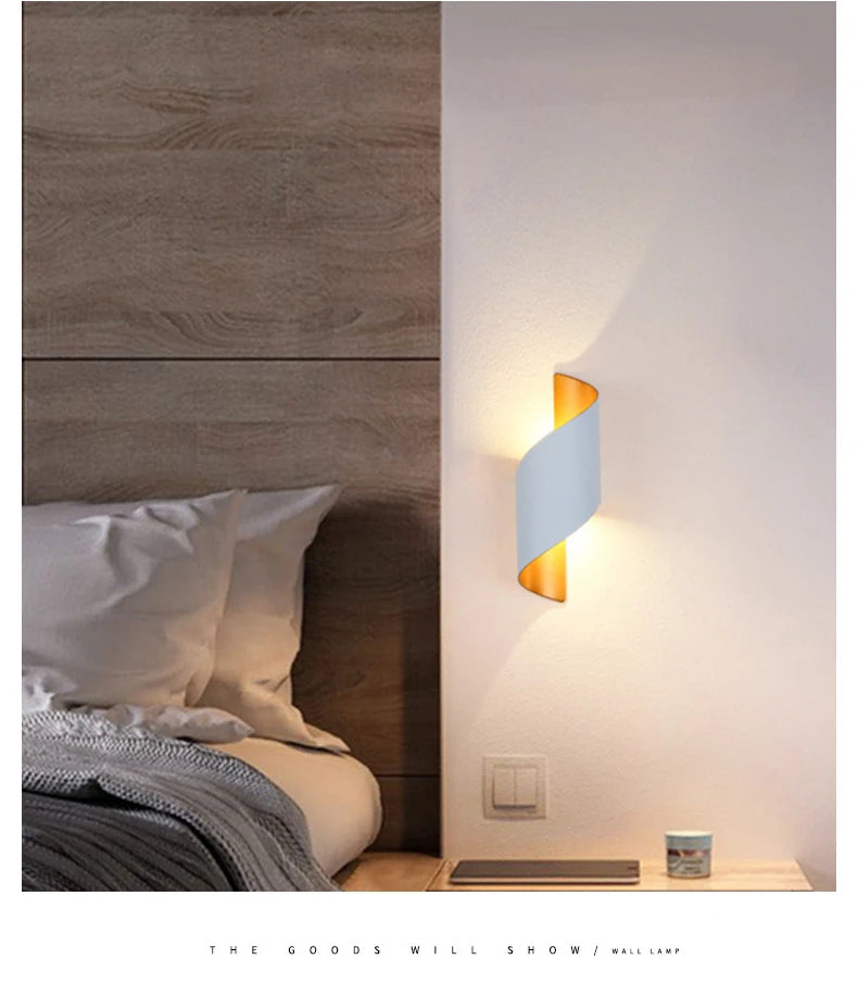 Spiral LED Wall Light — Nordic Modern Indoor &amp; Outdoor Sconce