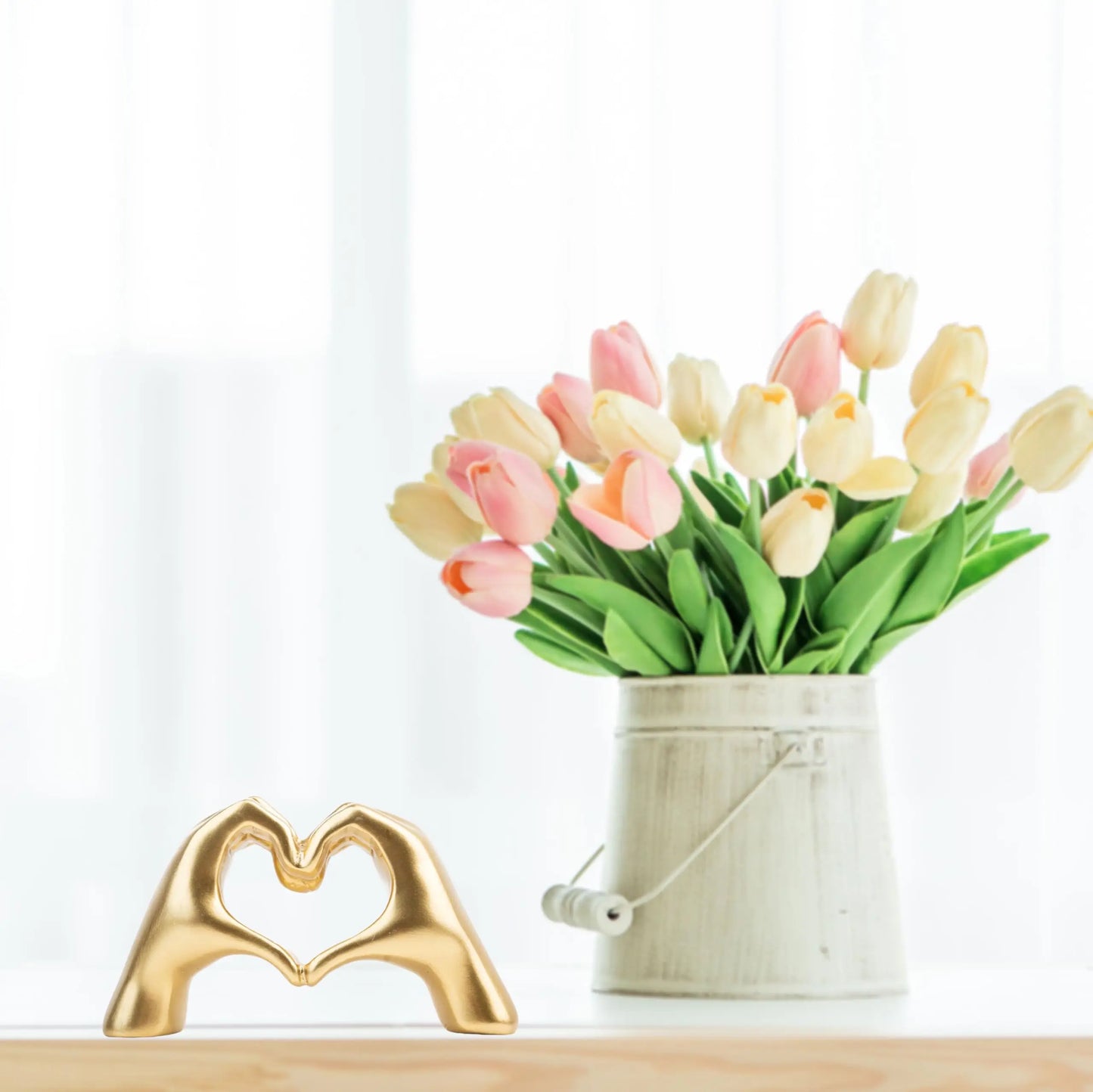 Heart Hand Love Sculpture — Nordic Luxury Desktop Decor