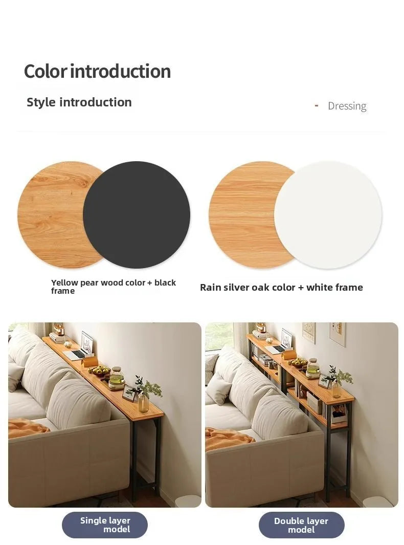 Multi-functional Living Room Long Partition Rack Bed Tail Storage Table Rear Sofa Gap Narrow Side Table Space-Saving Furniture Jonine’s Corner