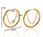 Shiny Zircon Hoop Earrings for Women Trendy Golden Stainless Steel Circle Earring Jewelry Pendientes