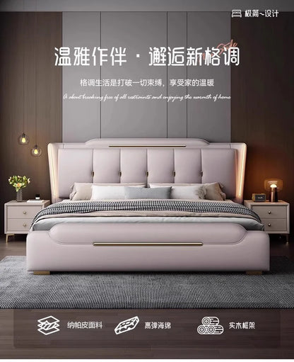 French King Upholstered Bed — Double Lounge Bedroom Frame