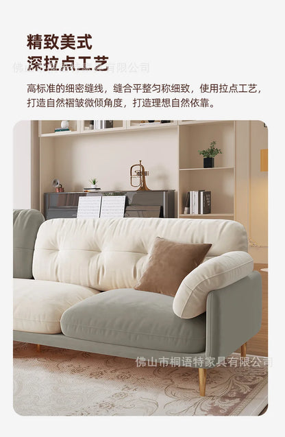 Cream Luxury Corner Sofa — Modern 3-Seat Living Room Sofa