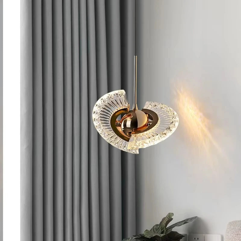 Modern Rose Gold LED Pendant Light — Bedroom & Living Room Chandelier