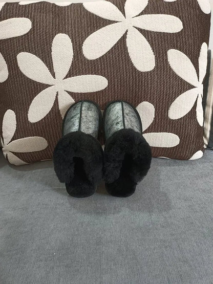 Cloud Underfoot — Natural Sheepskin & Fur Anti-Slip Home Slippers