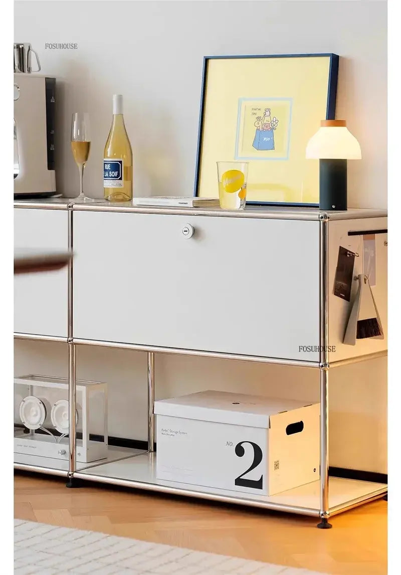 MLG Modern Dual Cabinet – Wood & Acrylic Living Room Storage