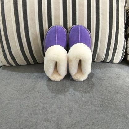 Cloud Underfoot — Natural Sheepskin & Fur Anti-Slip Home Slippers