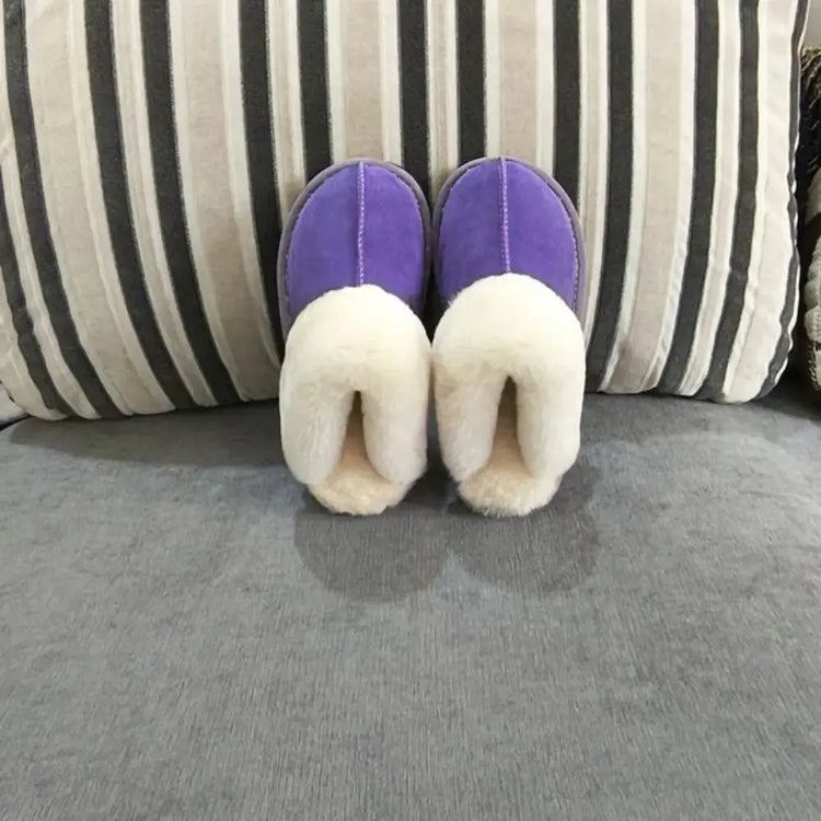 Natural shearing fur slippers Australian sheepskin and fur integrated slippers for men and women&