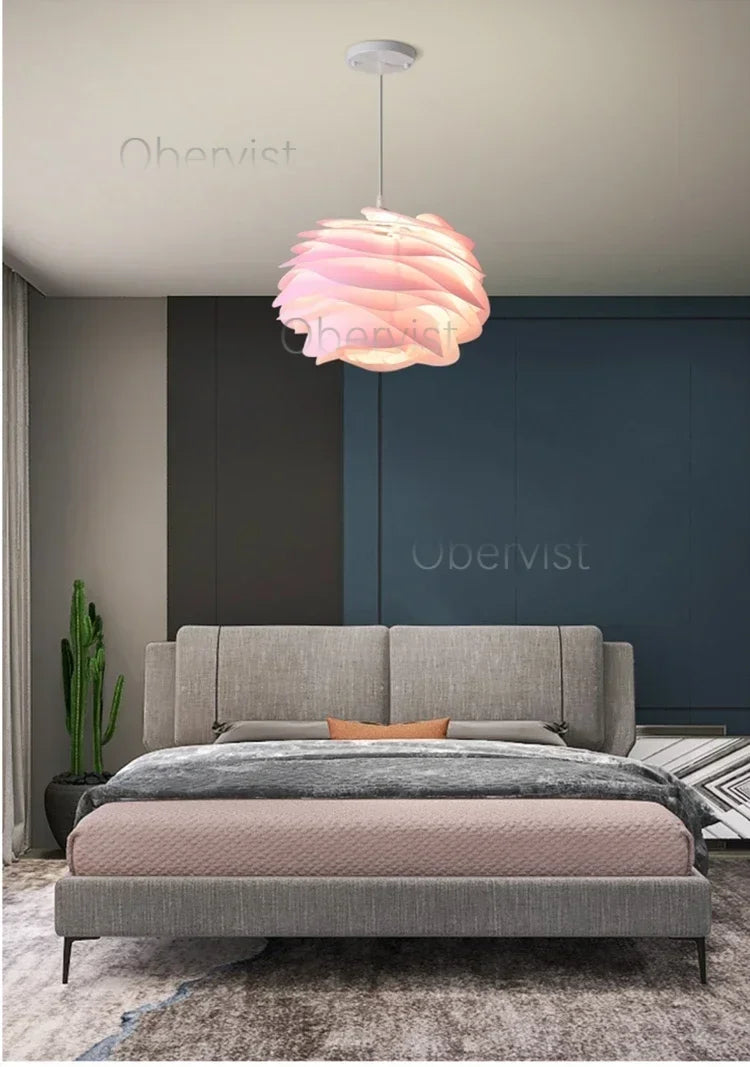White Rose Petal Pendant Light — Nordic Sculptural Chandelier Jonine&