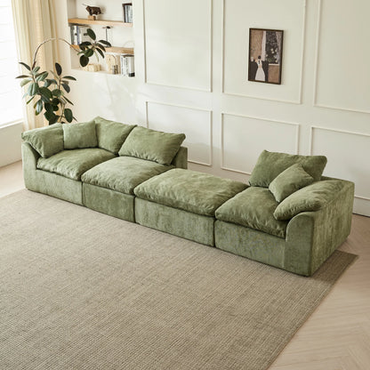 The Cloud Sofa — 109" Oversized L-Shaped Chenille Sectional with Ottoman