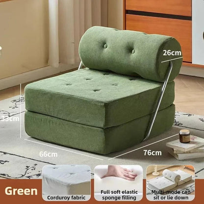Foldable Nordic Sofa Bed — 1-Person Lazy Sofa for Bedroom &amp; Living Room