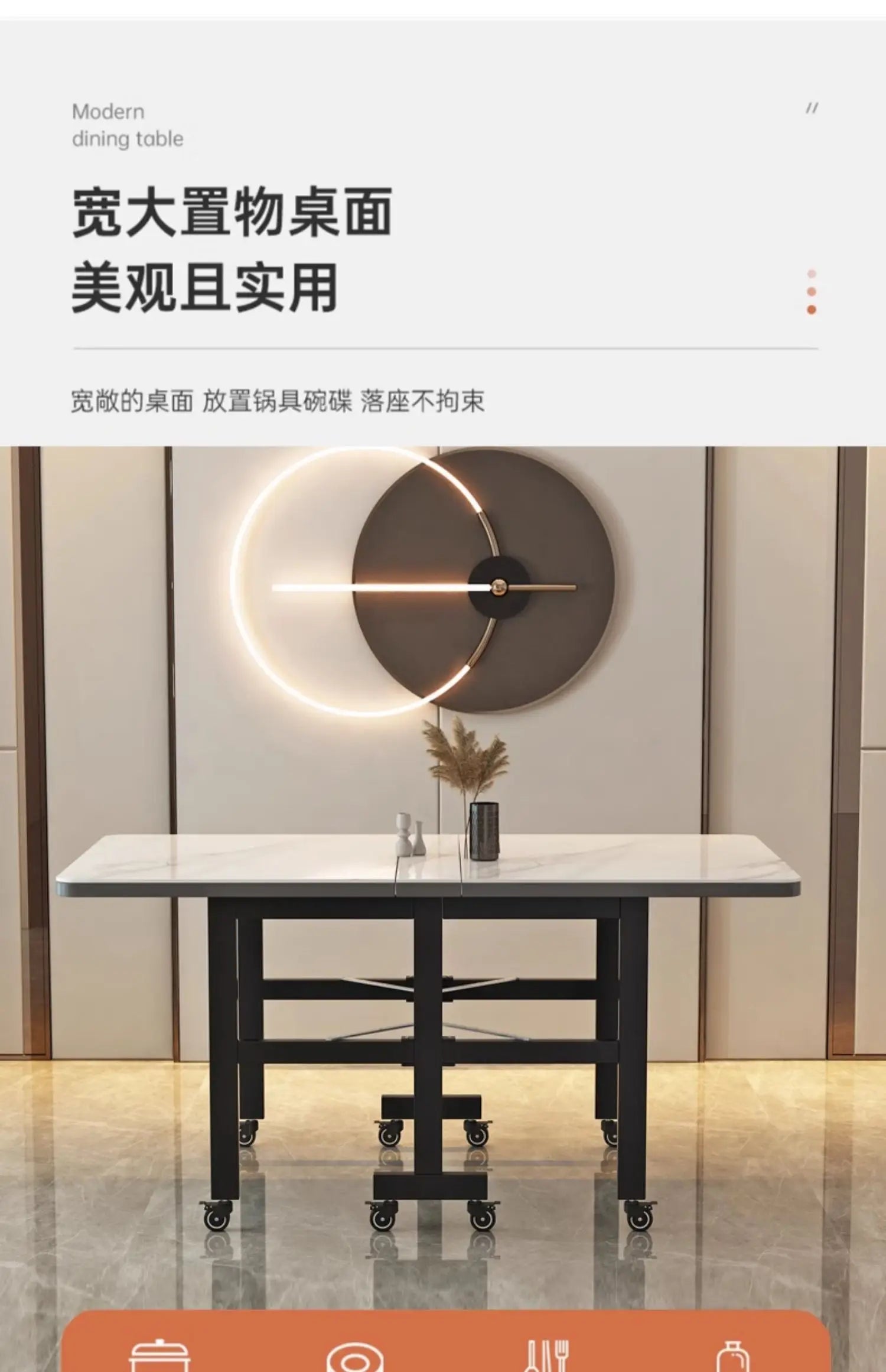 Mobile Dark Dining Table Luxury Space Saving Italian Waterproof Dining Table Multifunctional Vintage Móveis De Cozinha Furniture Jonine’s Corner