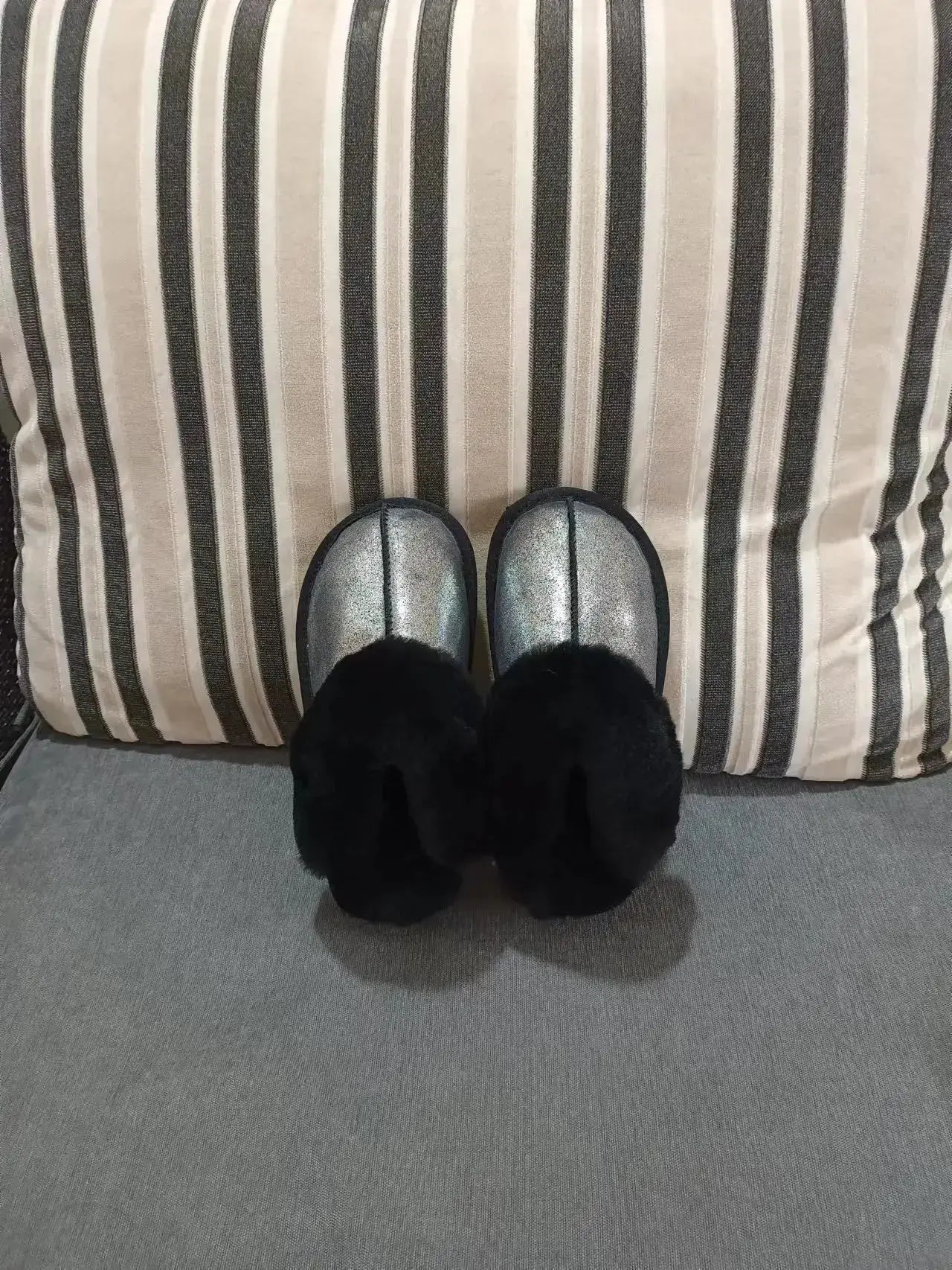Natural shearing fur slippers Australian sheepskin and fur integrated slippers for men and women&