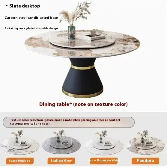 Round Sliding Table Luxury Table Stainless Steel Kitchen Islands Transparent Mesa Comedor Garden Furniture Sliding Dining Wash Jonine&