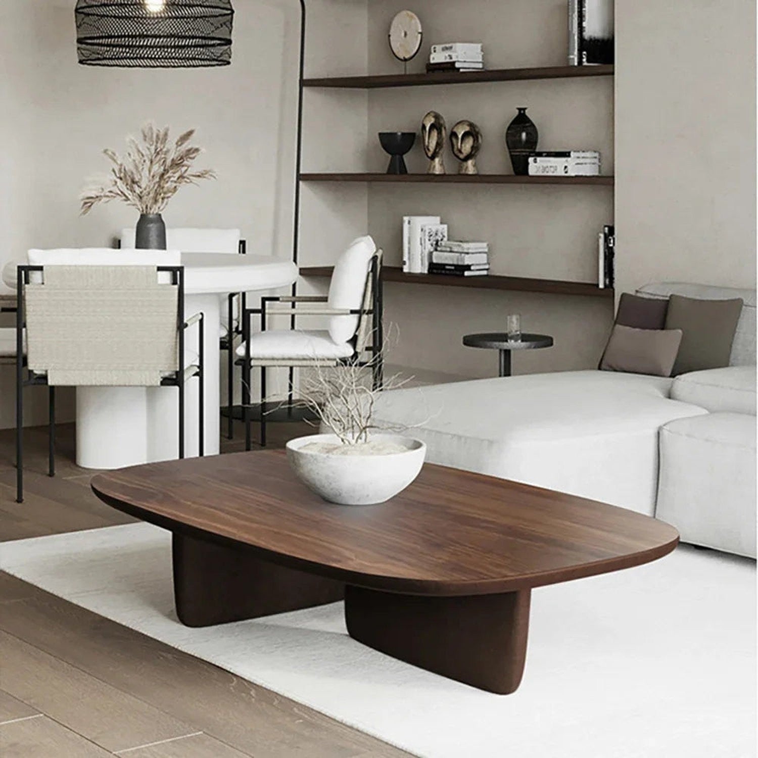 Nordic Minimalist Coffee Table — Modern Wood &amp; Glam Living Room Center Table
