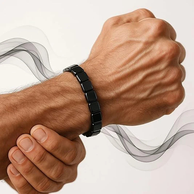 Natural Hematite Beaded Bracelet for Men — Confidence & Healing Stone Jewelry