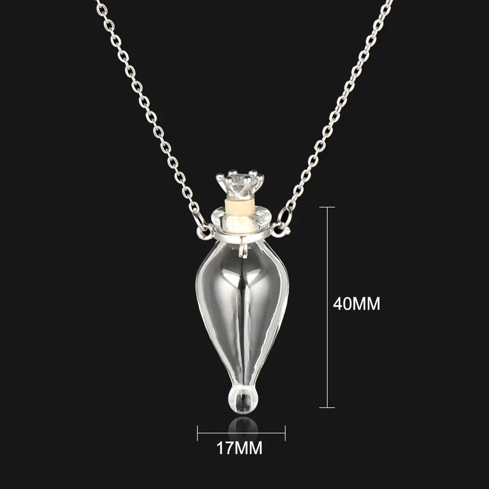 Fashion Glass Perfume Essential Oil Bottle Pendants DIY Women&