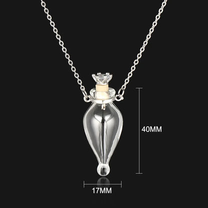 Fashion Glass Perfume Essential Oil Bottle Pendants DIY Women&