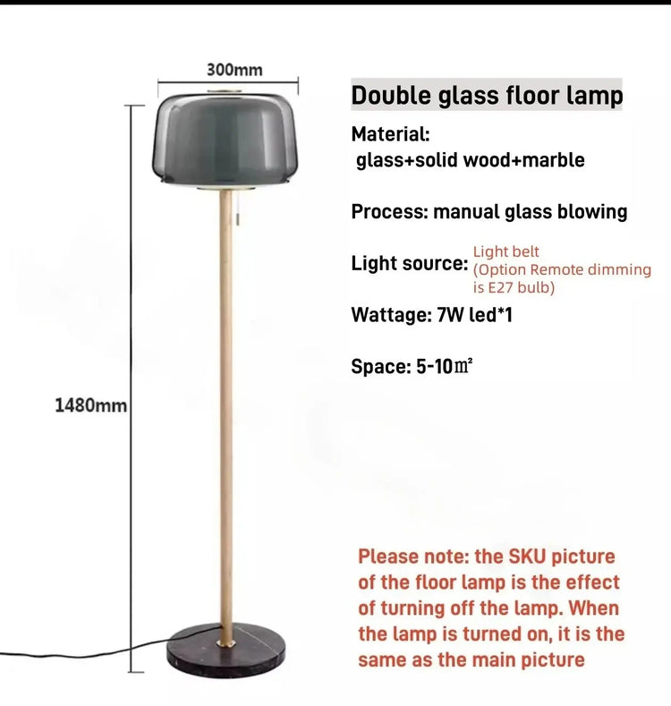 Modern Creative Glass Floor Lamp Simple Sofa Side Decorative Lighting Living Room Bedroom Bedside Lamp LED Reading Desk Light Jonine&