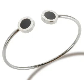 Stainless Steel Crystal Cuff Bracelet Bangle