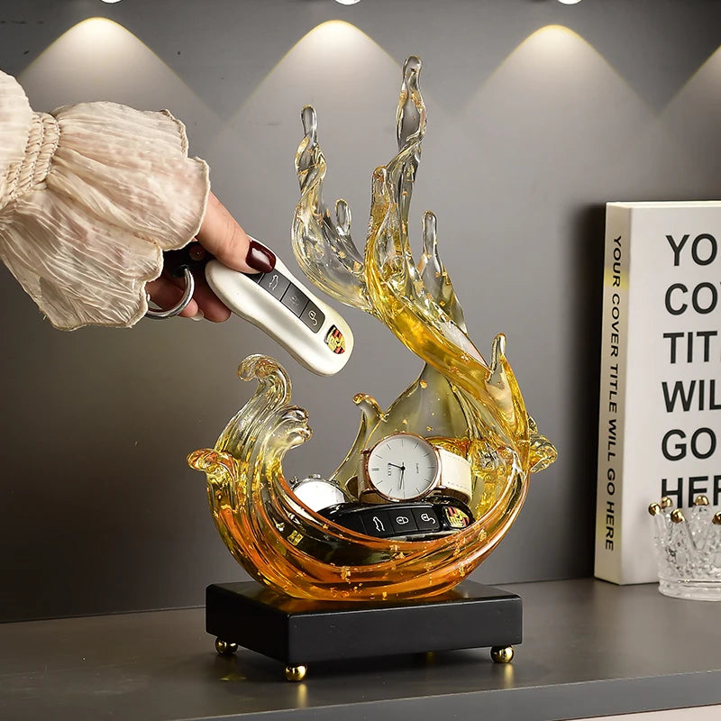 Feng Shui Resin Key Box — Luxury Desk Organizer & Entryway Essential