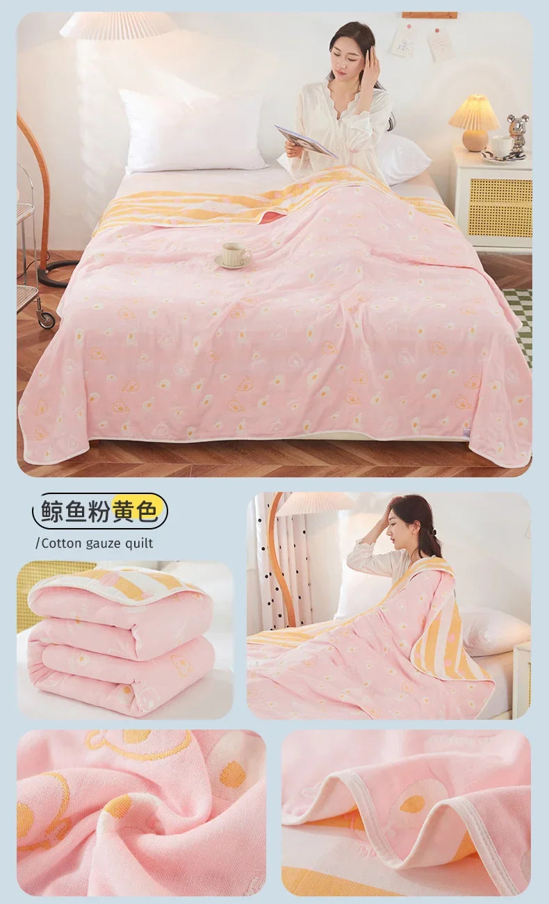 Cotton Gauze Summer Quilt — Plaid