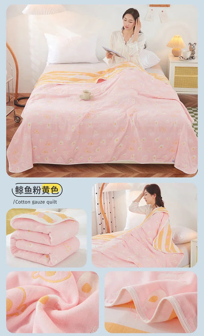Cotton Gauze Summer Quilt — Plaid