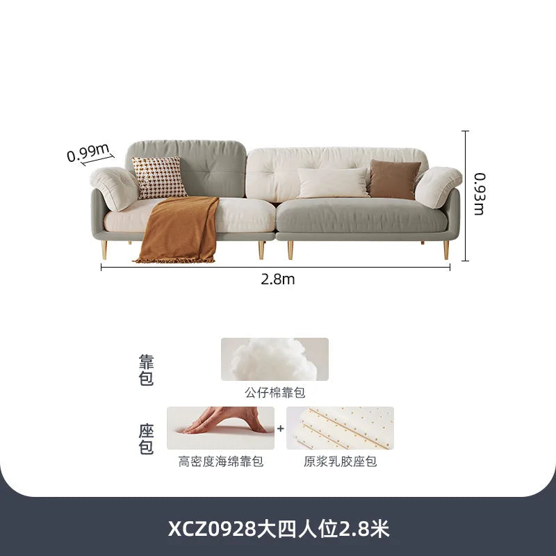 Cream Luxury Corner Sofa — Modern 3-Seat Living Room Sofa