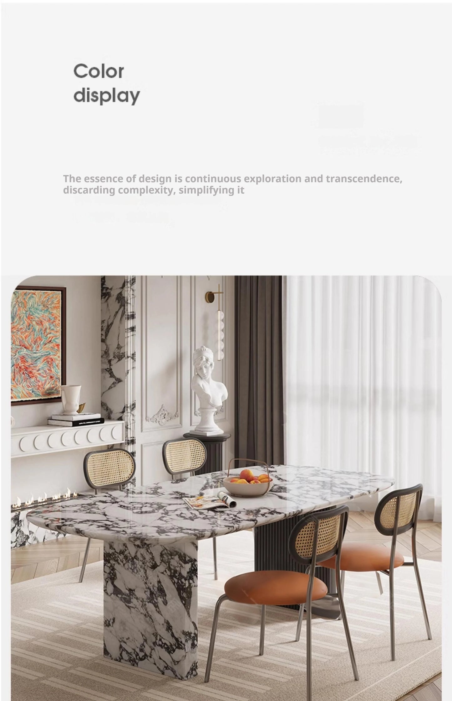 Custom Luxury French Marble Dining Table — Natural Stone