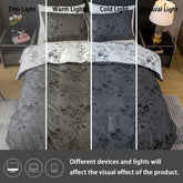 Black and White Plant Print Three-Piece Quilt Cover Set (1 Quilt Cover + 2 Pillowcases) Ultra-Soft Breathable Fabric, Skin-Friendly, Comfortable, Breathable, Machine Washable, Suitable for All Seasons, Elegant and Exquisite, Jonine&