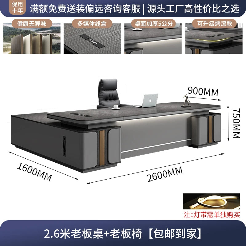 L-Shape Storage Executive Desk