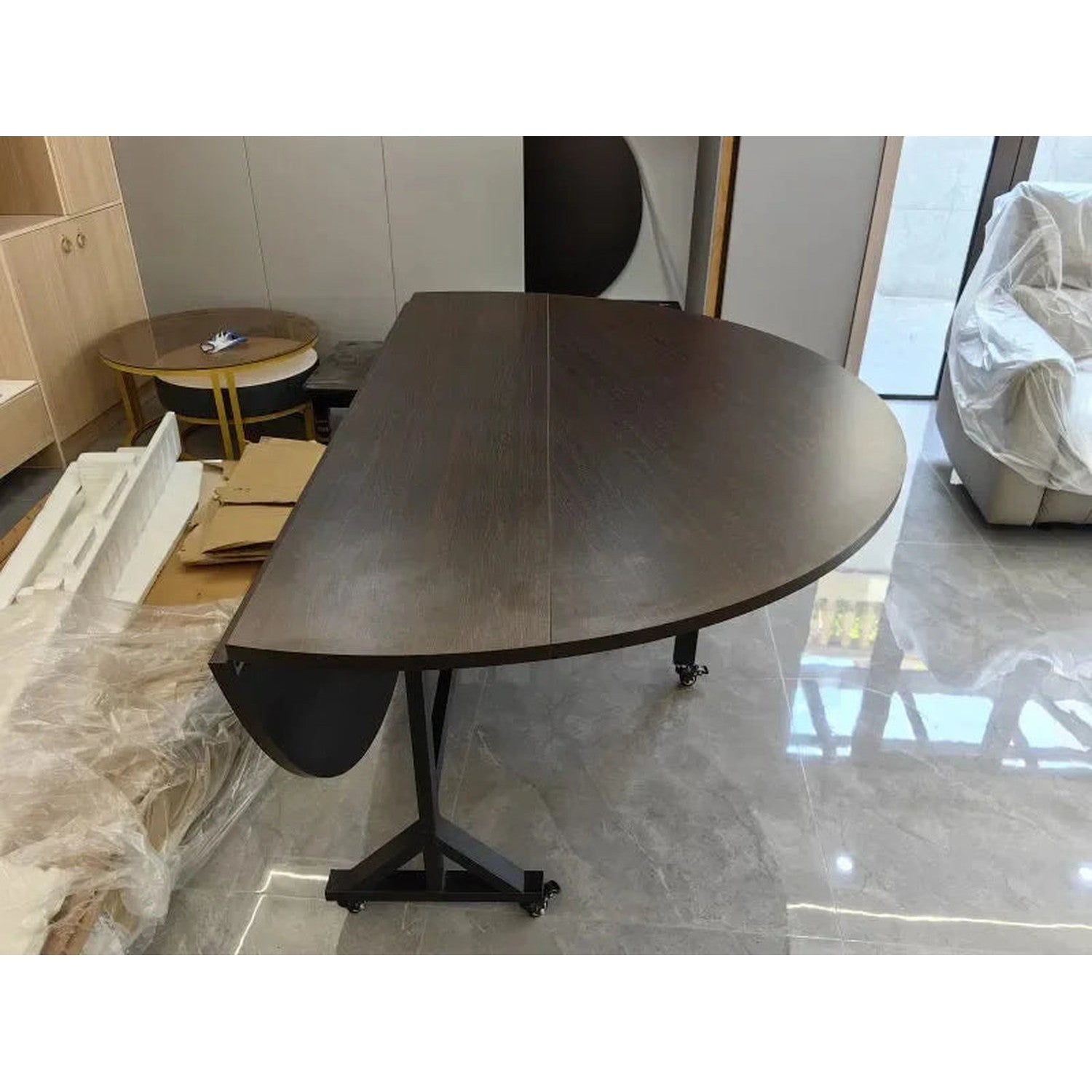 Round Foldable Dining Table — 100 &amp; 120cm