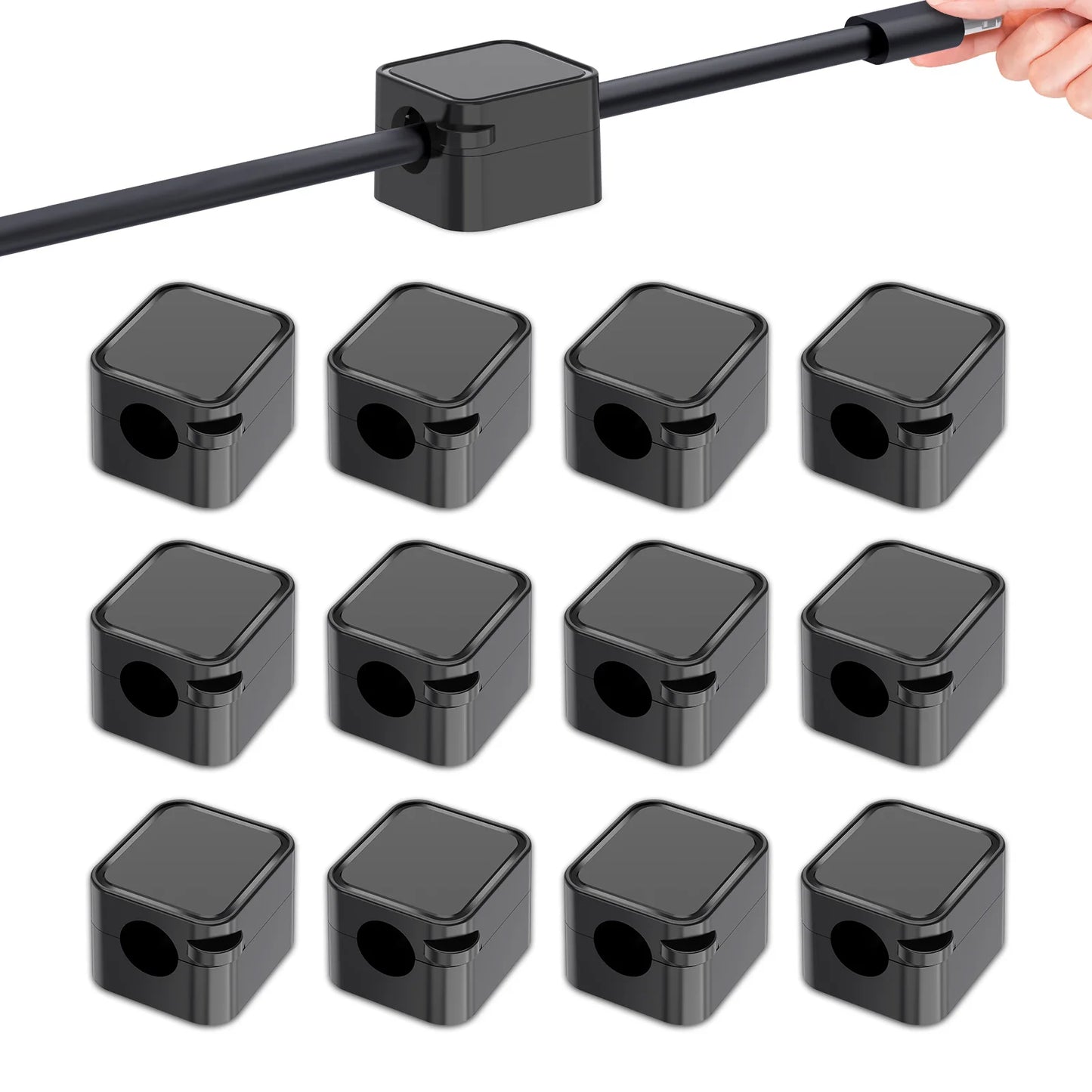 No More Cord Chaos — Adjustable Soft Cable Management Clips for Desk (12 Units)