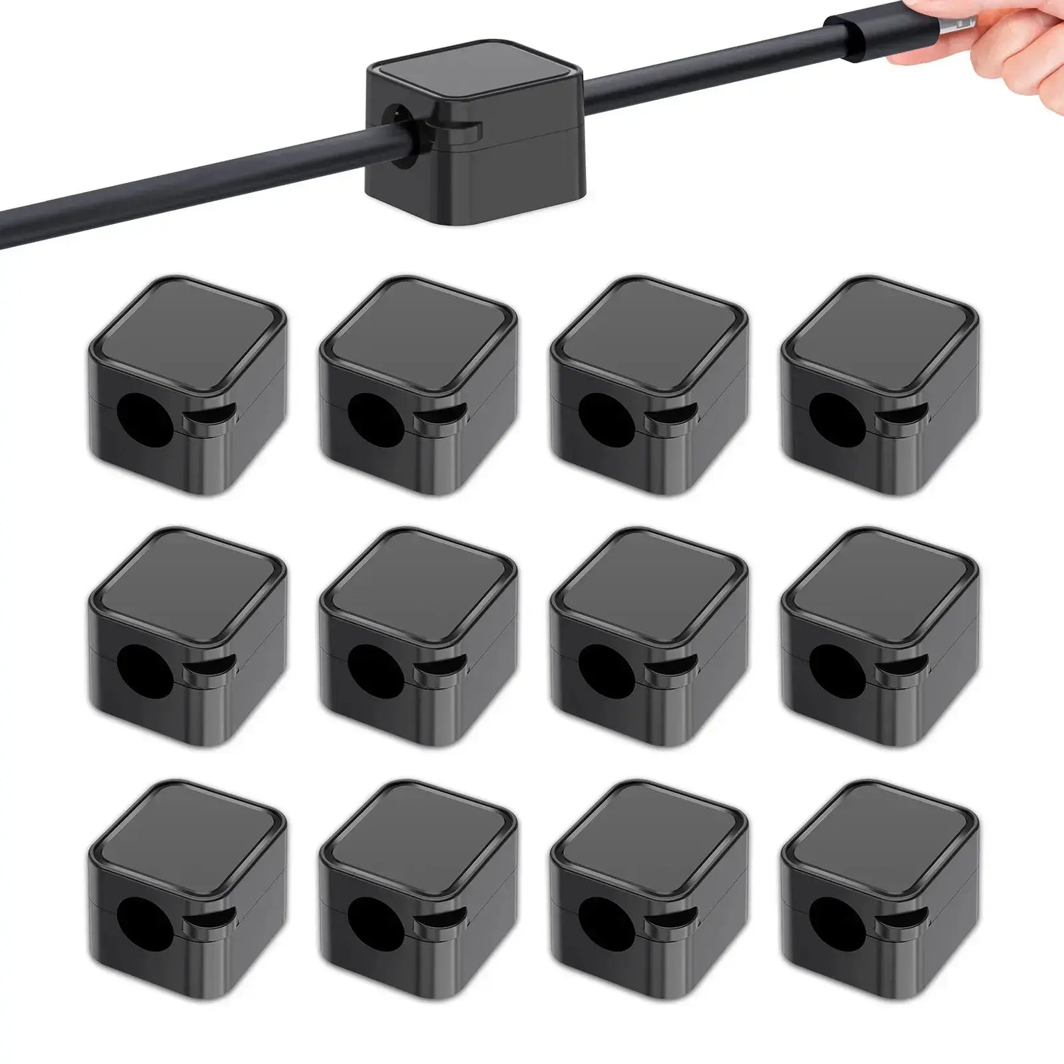 Cable Organizer, Cable Management Clips for Desk, Adjustable and Soft, for Phone Charger Cables, 12 Units Jonine’s Corner