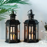 Moody & Minimal — Black Iron Hanging Candle Lantern Jonine’s Corner