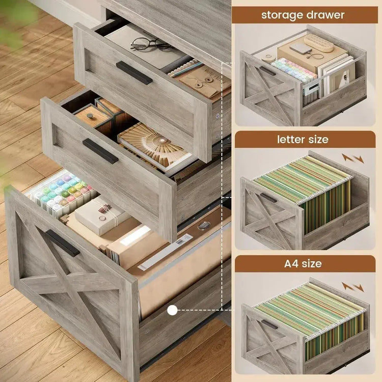 Farmhouse 67" L Shaped Desk with 3 Drawers, Executive Desk, Home Office Desks with Storage Shelves, Corner Computer, Customized Jonine’s Corner