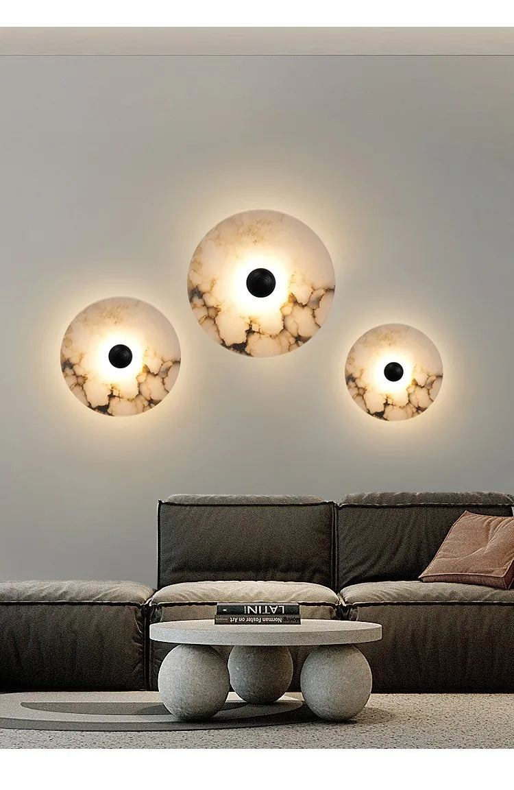 Marble Wall Sconce — Luxury Stone Wall Lamp for Living Room, Bedroom & Bathroom