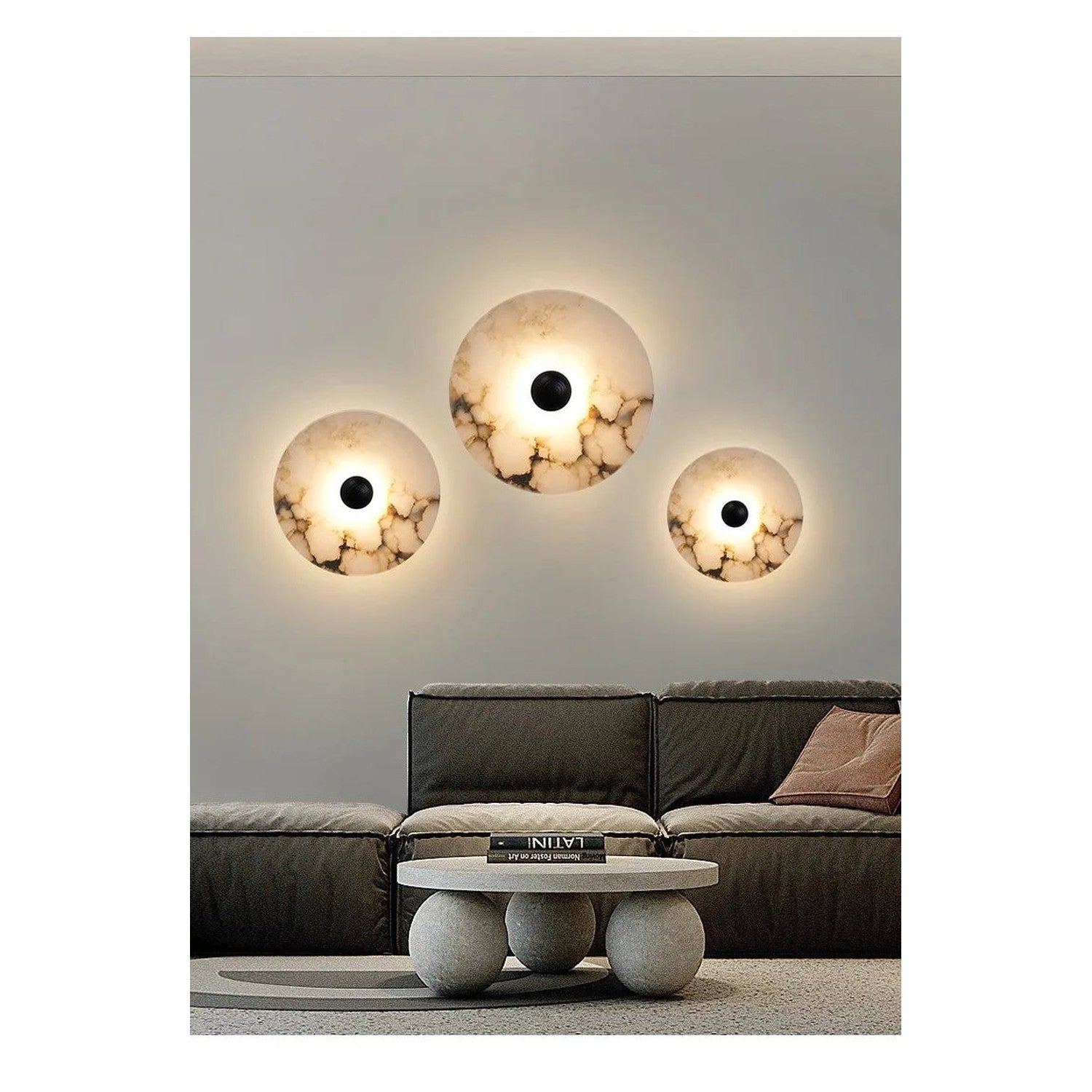 Marble Wall Sconce — Luxury Stone Wall Lamp for Living Room, Bedroom &amp; Bathroom