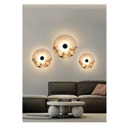 Marble Wall Sconce — Luxury Stone Wall Lamp for Living Room, Bedroom &amp; Bathroom