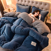 Lamb Fleece Blanket Winter Comforter Thickened Quilts Double-sided Velvet Warm Quilt Single Double Dormitory Milk Fleece Core Jonine&