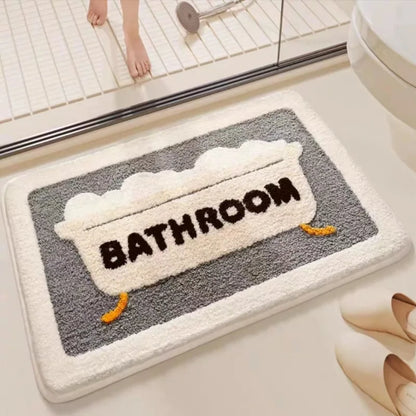 Cozy Underfoot — Non-Slip Faux Wool Bath Mat, Quick Dry