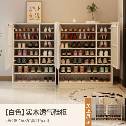 Vintage Luxury Wood Shoe Rack — Space-Saving Entryway Storage