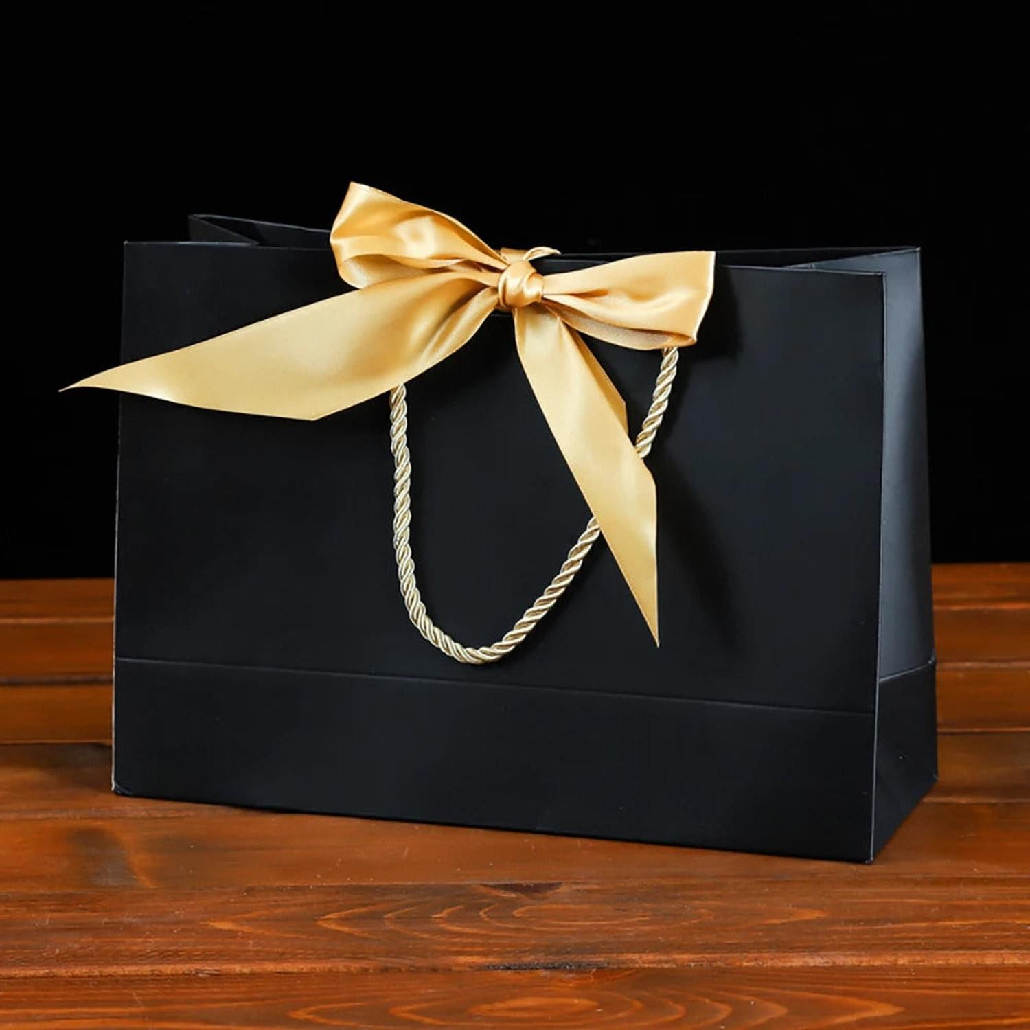 Bow Ribbon Paper Gift Bags with Handles