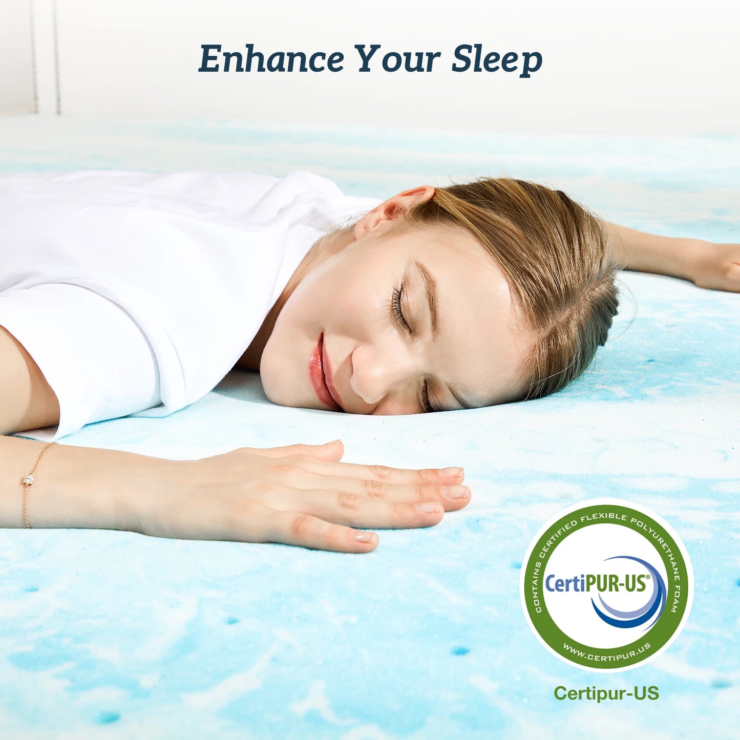 MCQ 2-Inch Memory Foam Gel Mattress Topper